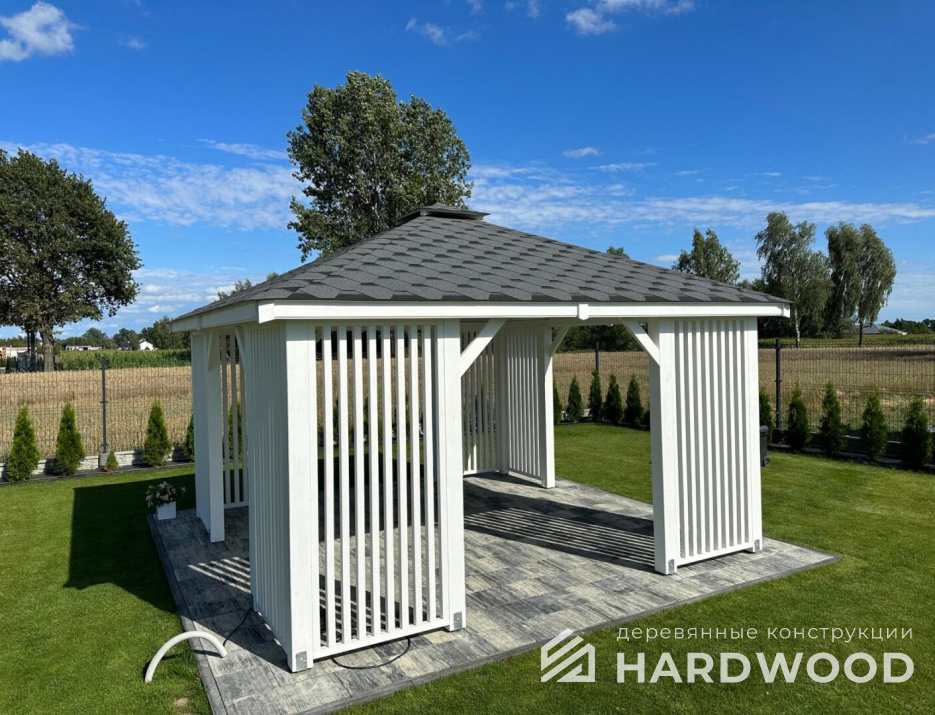 Беседка белая деревянная №90 - фото 1880